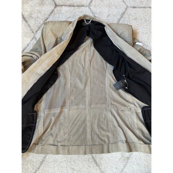 Alan Bilzerian Tan One-Button Suede Blazer Sz IT 44 (US 10-12 Large) - Picture 8 of 16